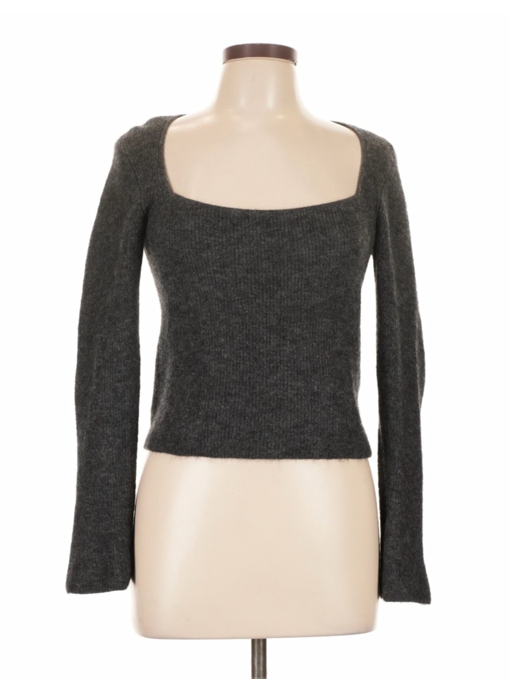 **Massimo Dutti Grey Textured Knit Top